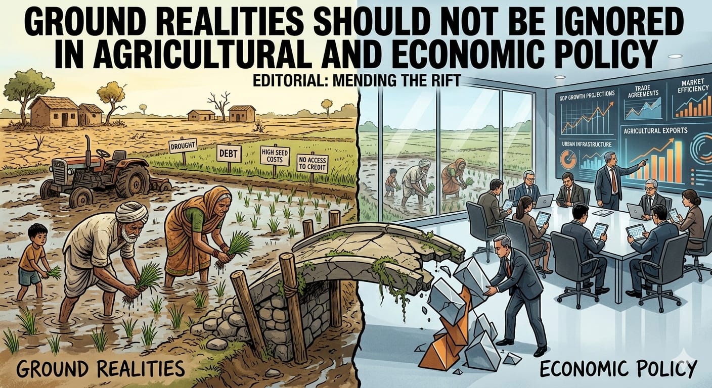 زرعی و معاشی پالیسی میں زمینی حقائق کو نظرانداز نہ کیا جائے